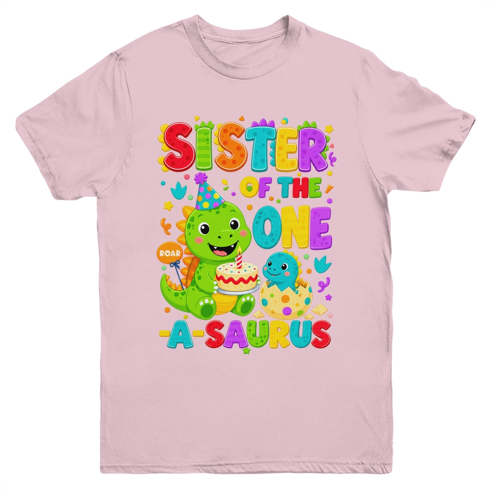 Sister Of The One-A-Saurus 1St Birthday Boy T-Rex Dinosaur Youth Shirt | teecentury