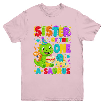Sister Of The One-A-Saurus 1St Birthday Boy T-Rex Dinosaur Youth Shirt | teecentury