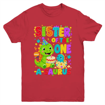 Sister Of The One-A-Saurus 1St Birthday Boy T-Rex Dinosaur Youth Shirt | teecentury