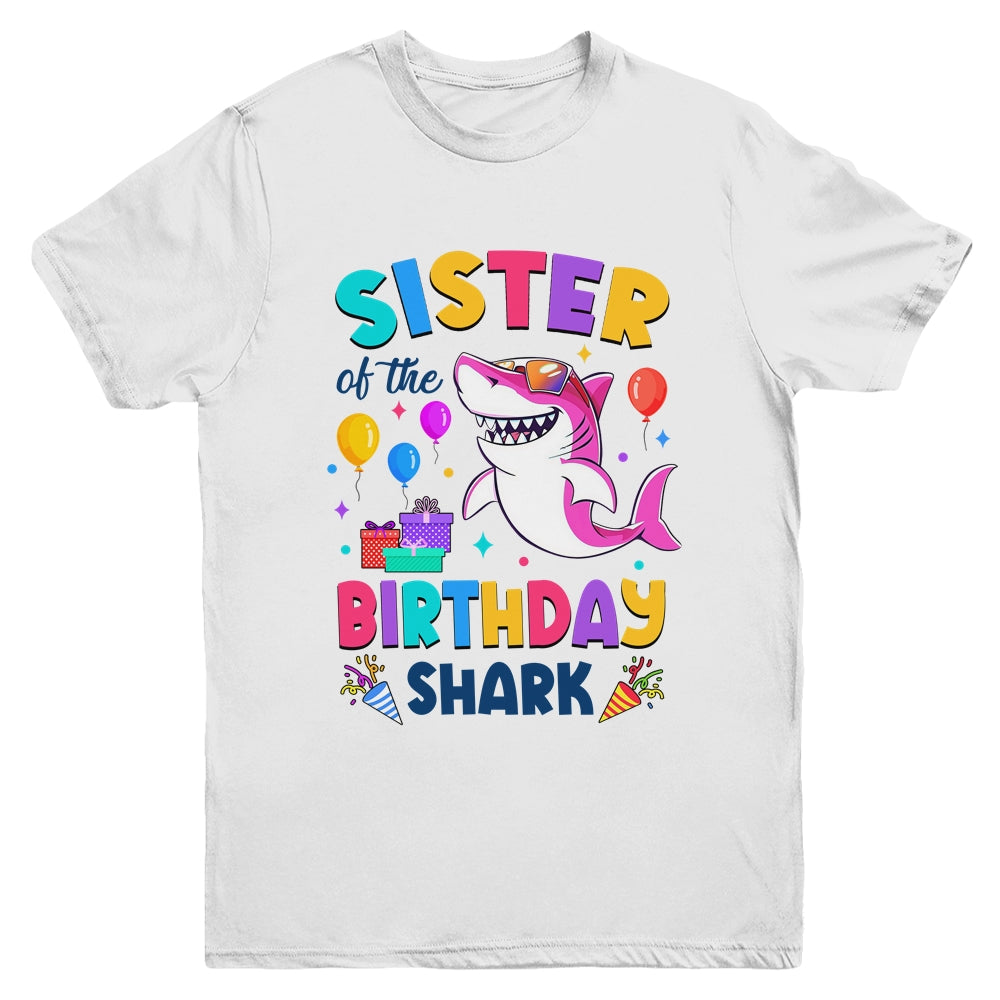 Sister Of The Shark Birthday Family Matching Party Kids Youth Shirt | teecentury