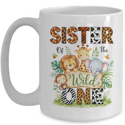 Sister Of The Wild One First Birthday Boy Jungle Safari Mug | teecentury