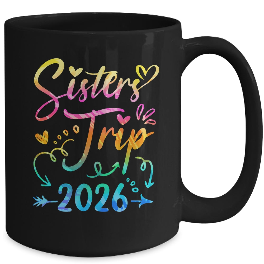 Sister's Road Trip 2026 Tie Dye Cute Sisters Weekend Trip Mug | teecentury