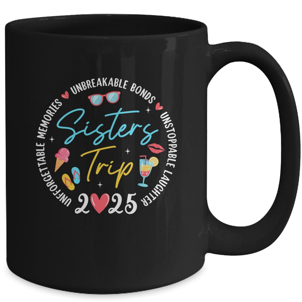 Sistes Trip 2025 Memories Girls Friends Trip Vacation Retro Mug | teecentury