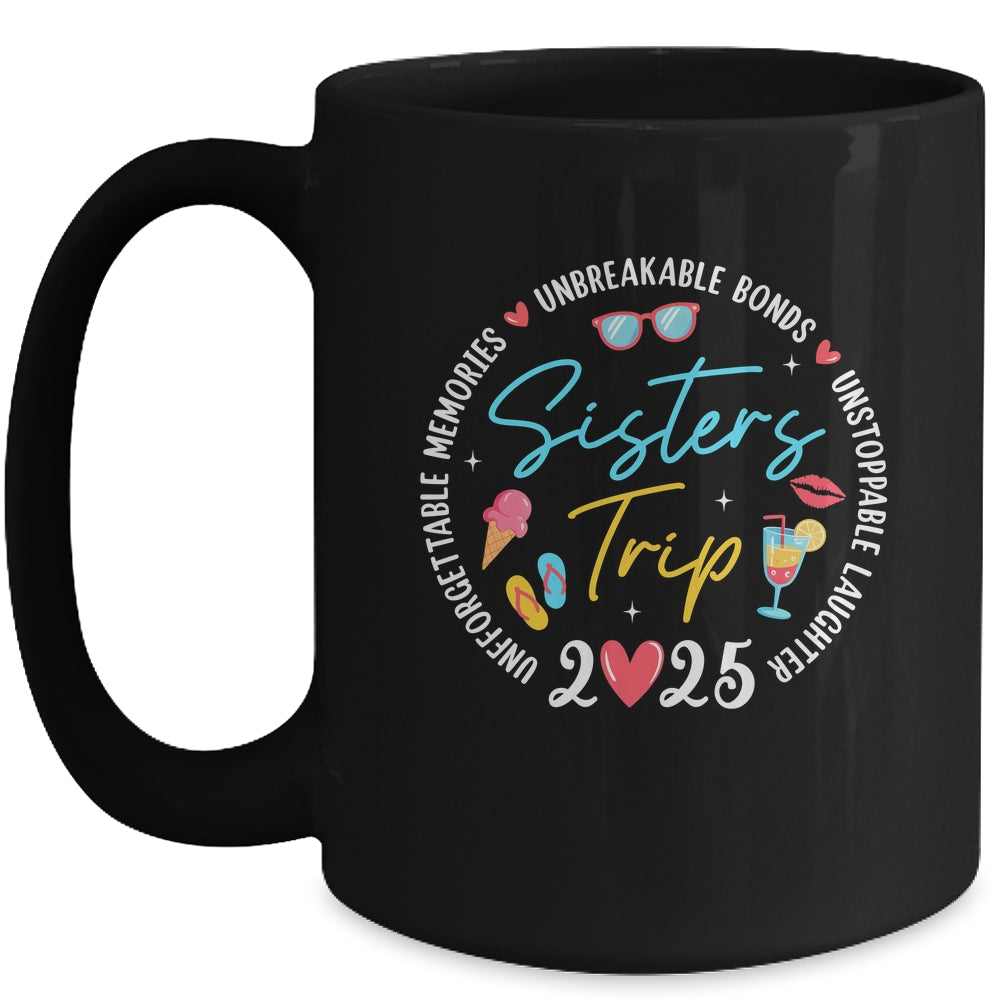 Sistes Trip 2025 Memories Girls Friends Trip Vacation Retro Mug | teecentury