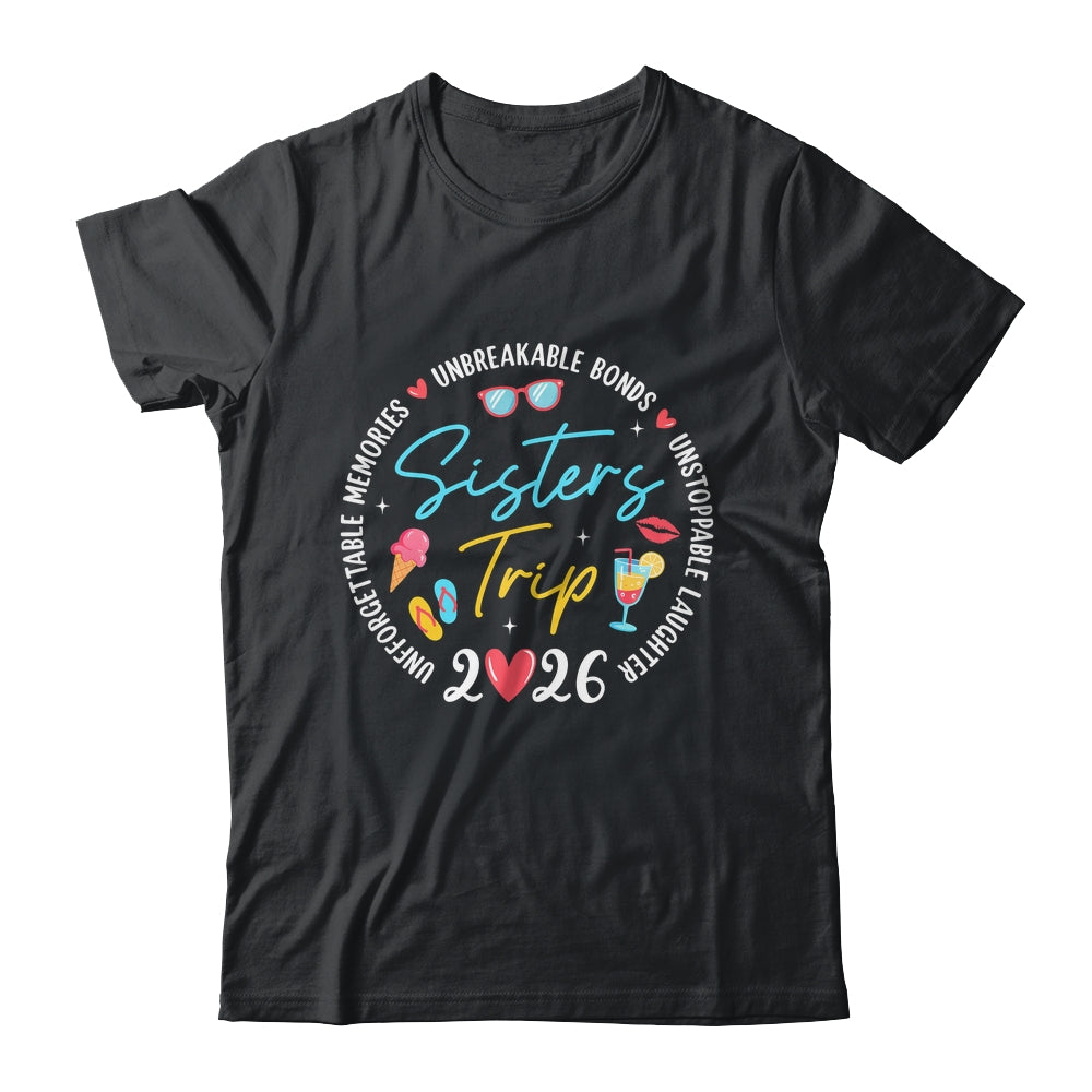 Sistes Trip 2026 Memories Girls Friends Trip Vacation Retro Shirt & Tank Top | teecentury