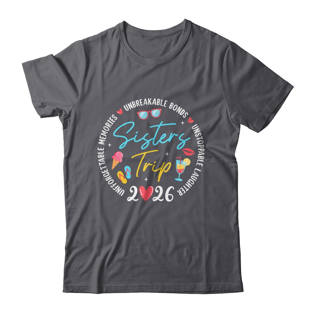 Sistes Trip 2026 Memories Girls Friends Trip Vacation Retro Shirt & Tank Top | teecentury