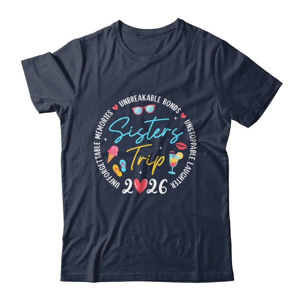 Sistes Trip 2026 Memories Girls Friends Trip Vacation Retro Shirt & Tank Top | teecentury