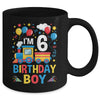 Six 6yr 6th Kids Boys Girls Train Birthday Boy 6 Years Old Mug | teecentury