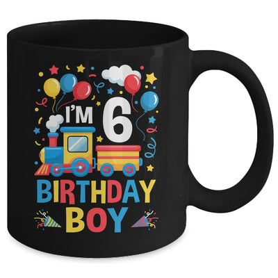 Six 6yr 6th Kids Boys Girls Train Birthday Boy 6 Years Old Mug | teecentury
