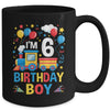 Six 6yr 6th Kids Boys Girls Train Birthday Boy 6 Years Old Mug | teecentury