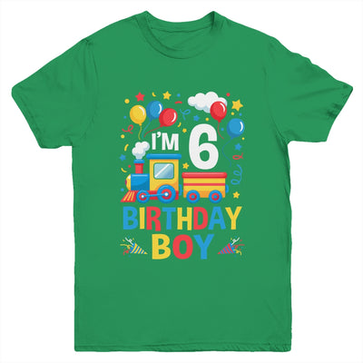 Six 6yr 6th Kids Boys Girls Train Birthday Boy 6 Years Old Youth Shirt | teecentury