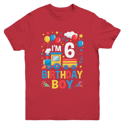 Six 6yr 6th Kids Boys Girls Train Birthday Boy 6 Years Old Youth Shirt | teecentury