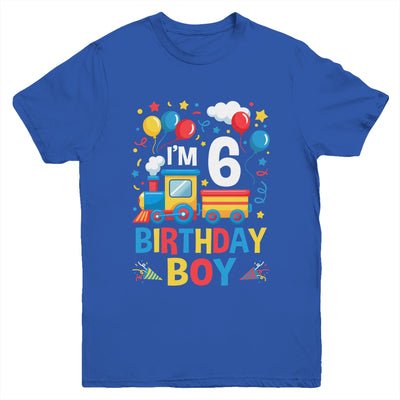 Six 6yr 6th Kids Boys Girls Train Birthday Boy 6 Years Old Youth Shirt | teecentury