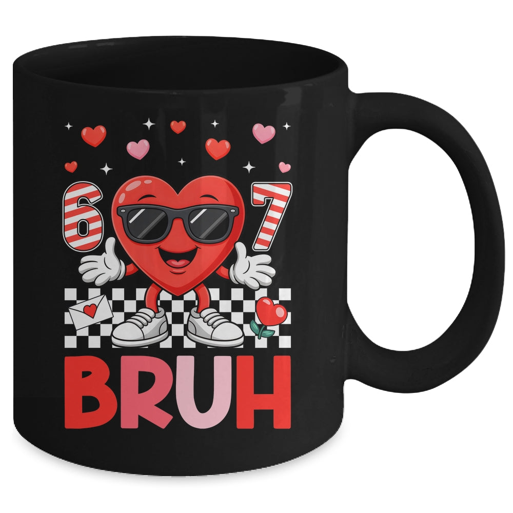 Six Seven 67 Bruh 6 7 Meme Funny Valentine Heart Boys Kids Mug | teecentury