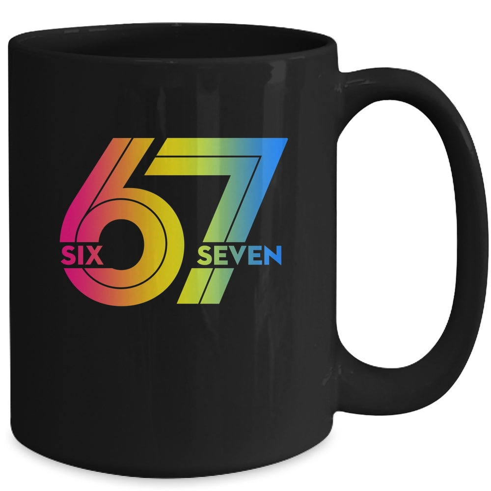 Six Seven 67 Colorful 6 7 Gen Alpha Slang Funny Boys Girls Mug | teecentury