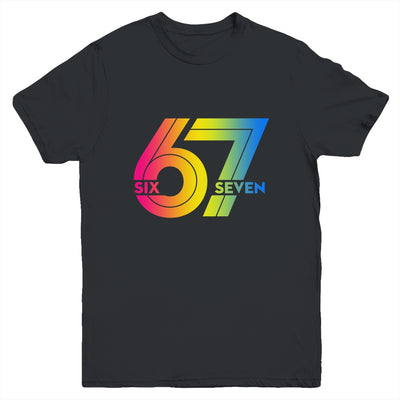 Six Seven 67 Colorful 6 7 Gen Alpha Slang Funny Boys Girls Youth Shirt | teecentury