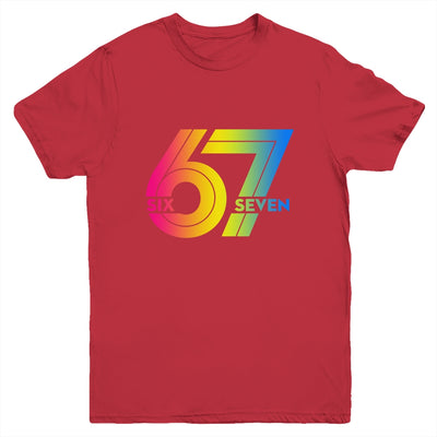 Six Seven 67 Colorful 6 7 Gen Alpha Slang Funny Boys Girls Youth Shirt | teecentury