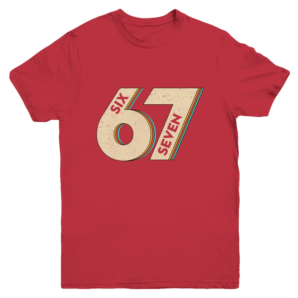 Six Seven 6 7 Meme 67 Funny Retro Boys Kids Youth Shirt | teecentury