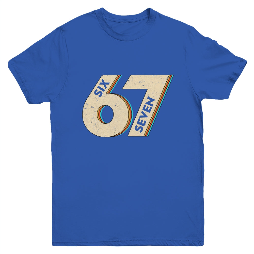 Six Seven 6 7 Meme 67 Funny Retro Boys Kids Youth Shirt | teecentury