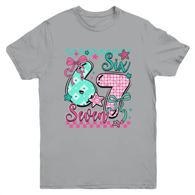 Six Seven 6 7 Valentines Meme Checkered Coquette Bow Heart Youth Shirt | teecentury