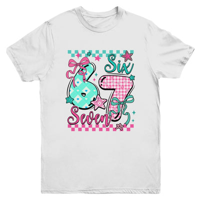 Six Seven 6 7 Valentines Meme Checkered Coquette Bow Heart Youth Shirt | teecentury
