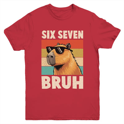 Six Seven Bruh Capybara Funny 67 6 7 Meme Kids Boys Youth Shirt | teecentury