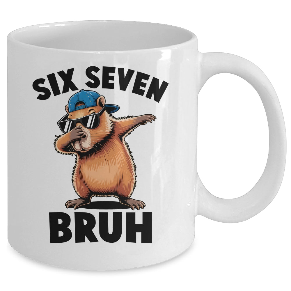 Six Seven Bruh Dabbing Capybara 67 Meme Boys Girls Kids Mug | teecentury