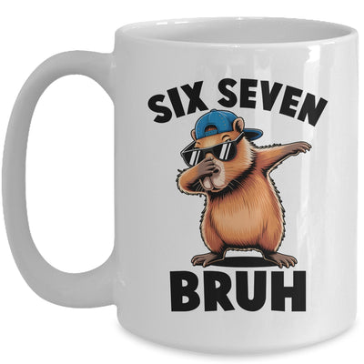 Six Seven Bruh Dabbing Capybara 67 Meme Boys Girls Kids Mug | teecentury
