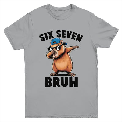 Six Seven Bruh Dabbing Capybara 67 Meme Boys Girls Kids Youth Shirt | teecentury