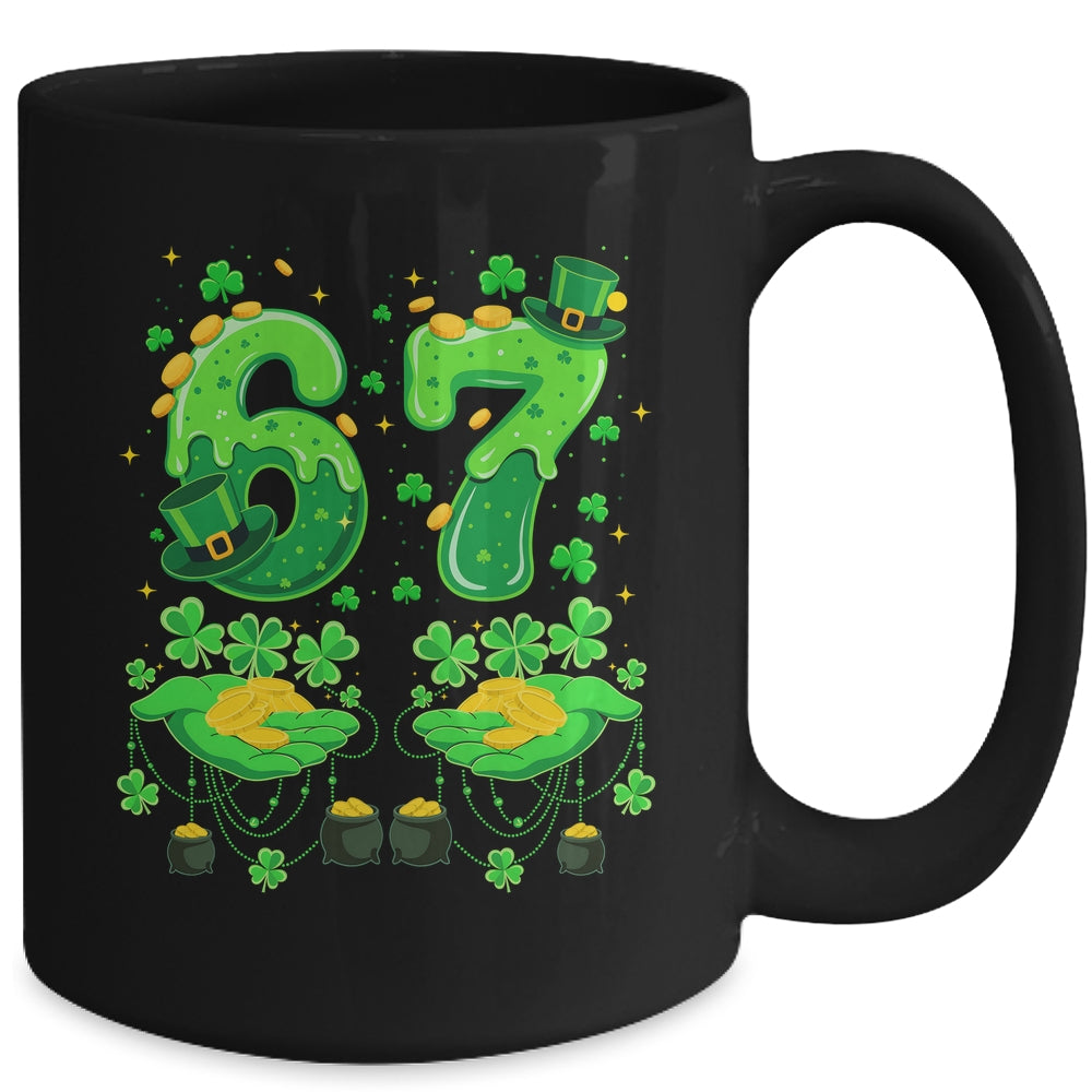 Six Seven Meme 67 St Patricks Day Shamrock Men Women Kids Mug | teecentury