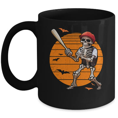 Skeleton Baseball Player Boys Kids Funny Halloween Mug | teecentury