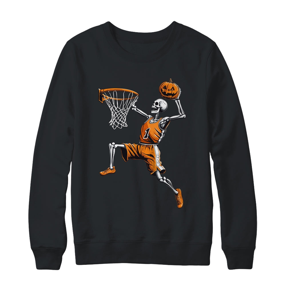 Skeleton Basketball Player Men Boys Spooky For Halloween Shirt & Sweatshirt | teecentury