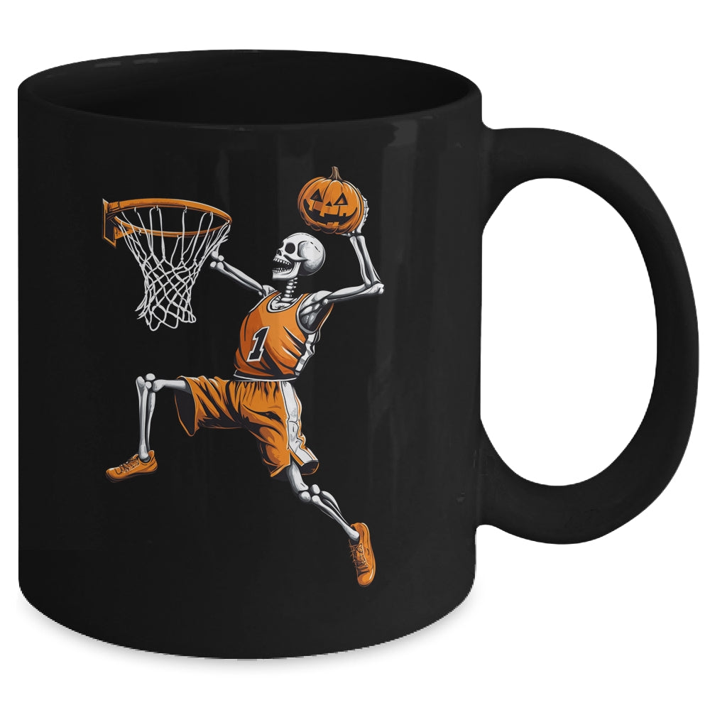 Skeleton Basketball Player Men Boys Spooky For Halloween Mug | teecentury
