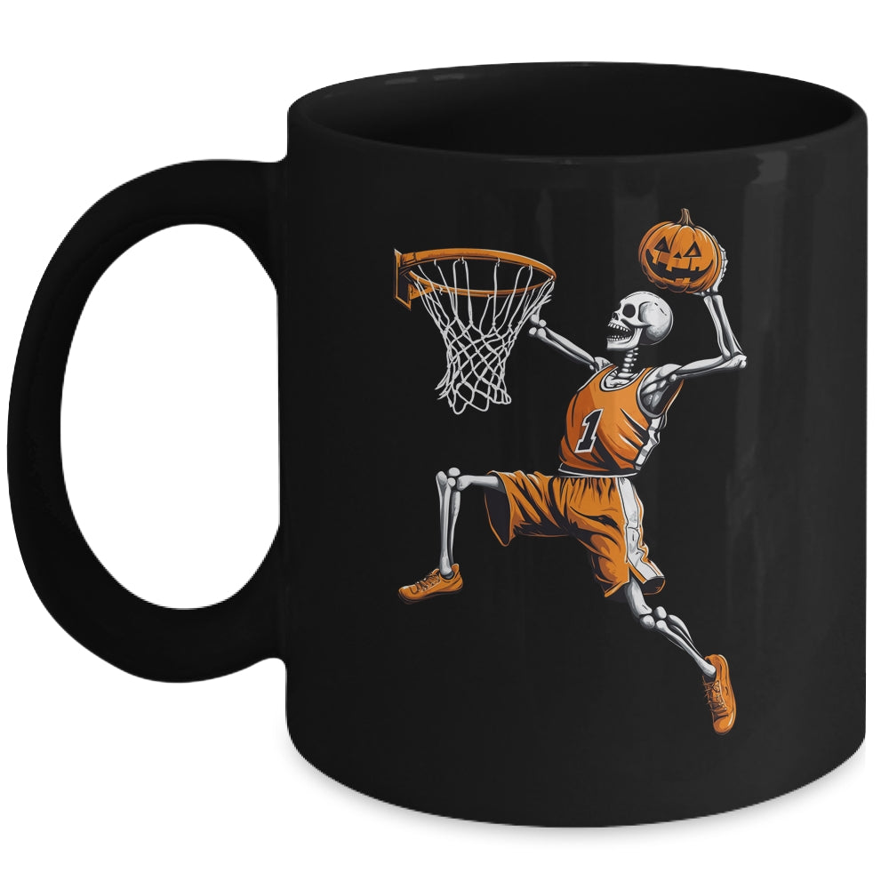 Skeleton Basketball Player Men Boys Spooky For Halloween Mug | teecentury