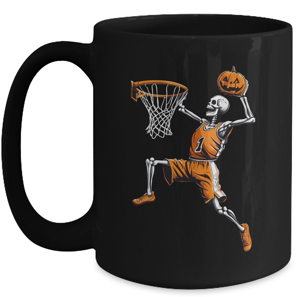Skeleton Basketball Player Men Boys Spooky For Halloween Mug | teecentury
