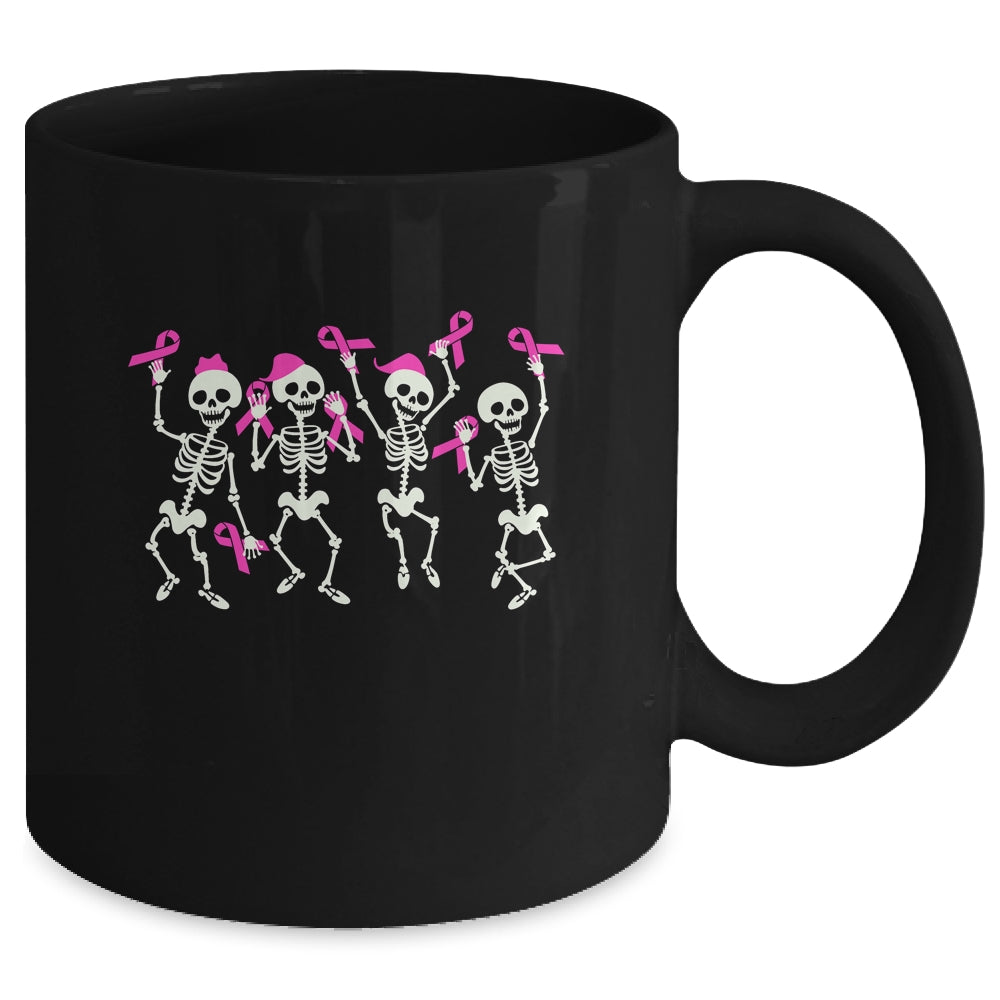 Skeleton Breast Cancer Awareness Pink Ribbon Women Men Kids Mug | teecentury