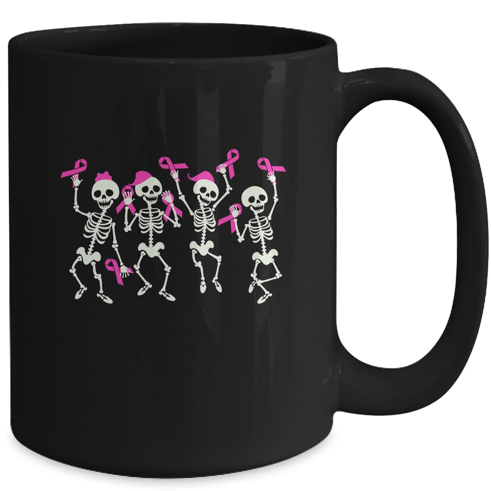 Skeleton Breast Cancer Awareness Pink Ribbon Women Men Kids Mug | teecentury