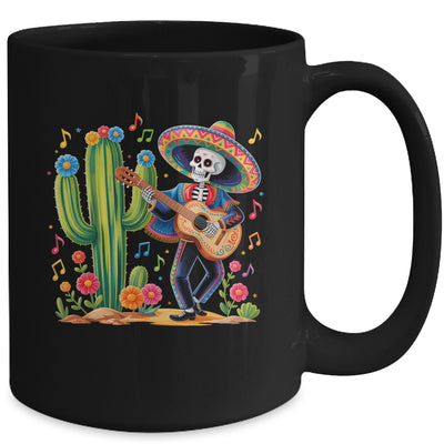 Skeleton Cinco De Mayo Fiesta Mexican Men Guitar Cactus Mug | teecentury