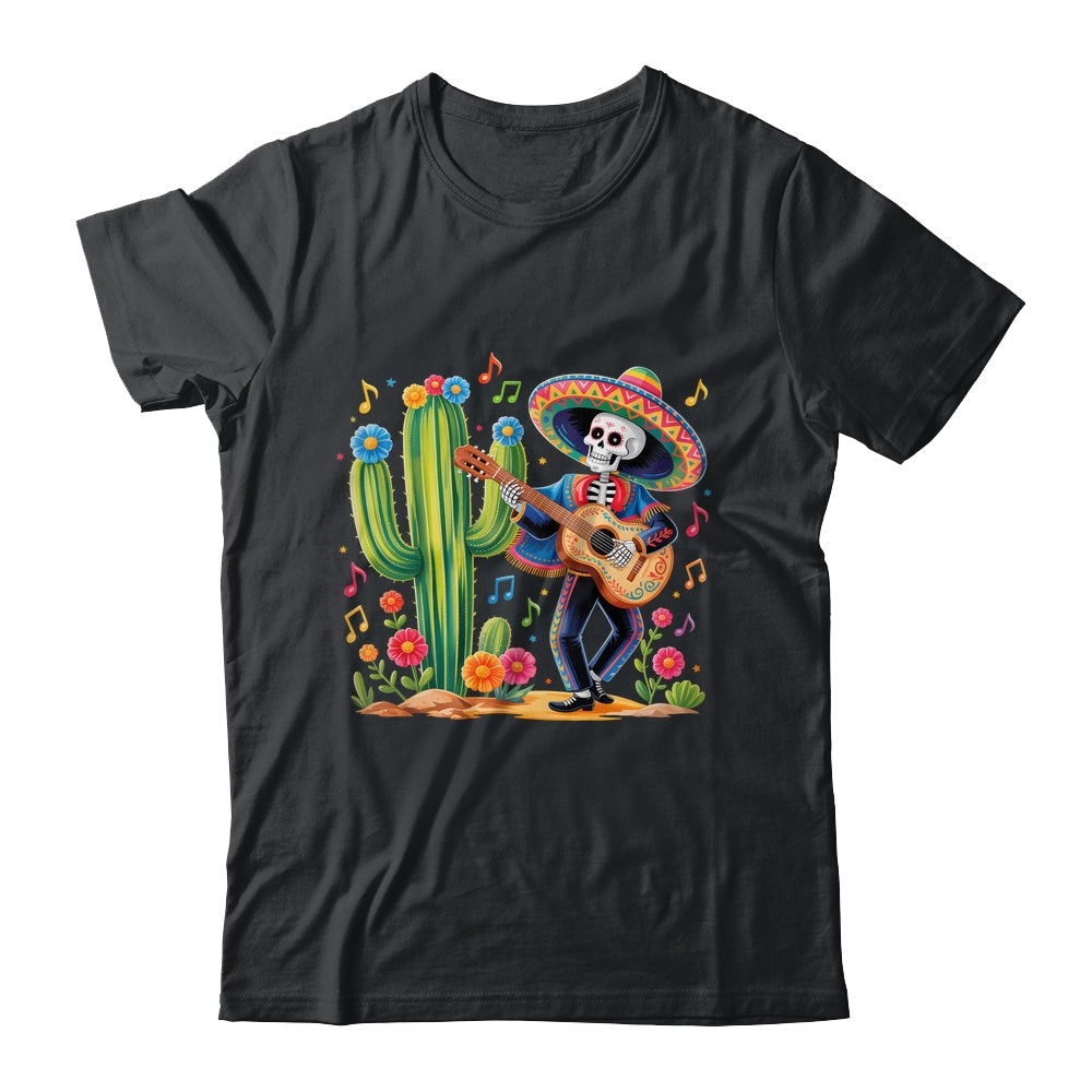 Skeleton Cinco De Mayo Fiesta Mexican Men Guitar Cactus Shirt & Hoodie | teecentury