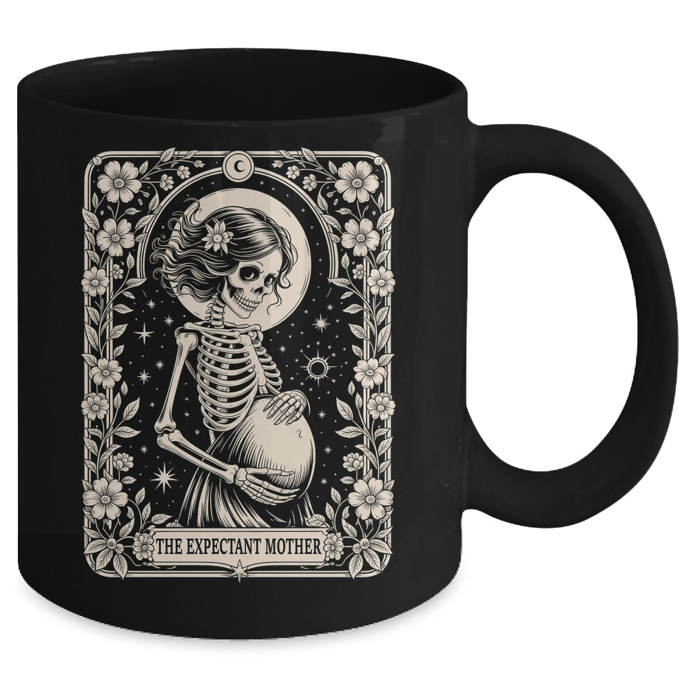 Skeleton Expectant Mother Tarot Card Pregnancy Announcement Mug | teecentury