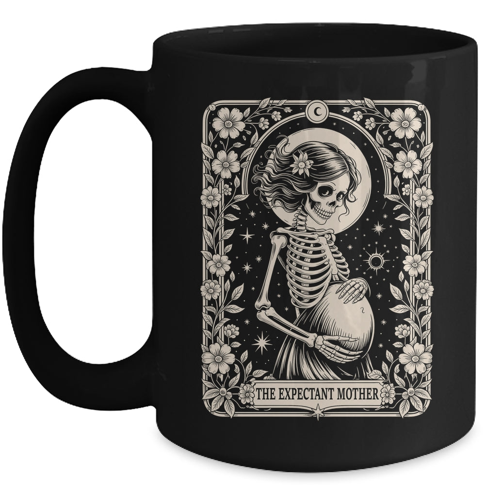 Skeleton Expectant Mother Tarot Card Pregnancy Announcement Mug | teecentury