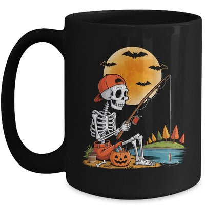 Skeleton Fishing Halloween Costume Funny Fishing Boys Kids Mug | teecentury