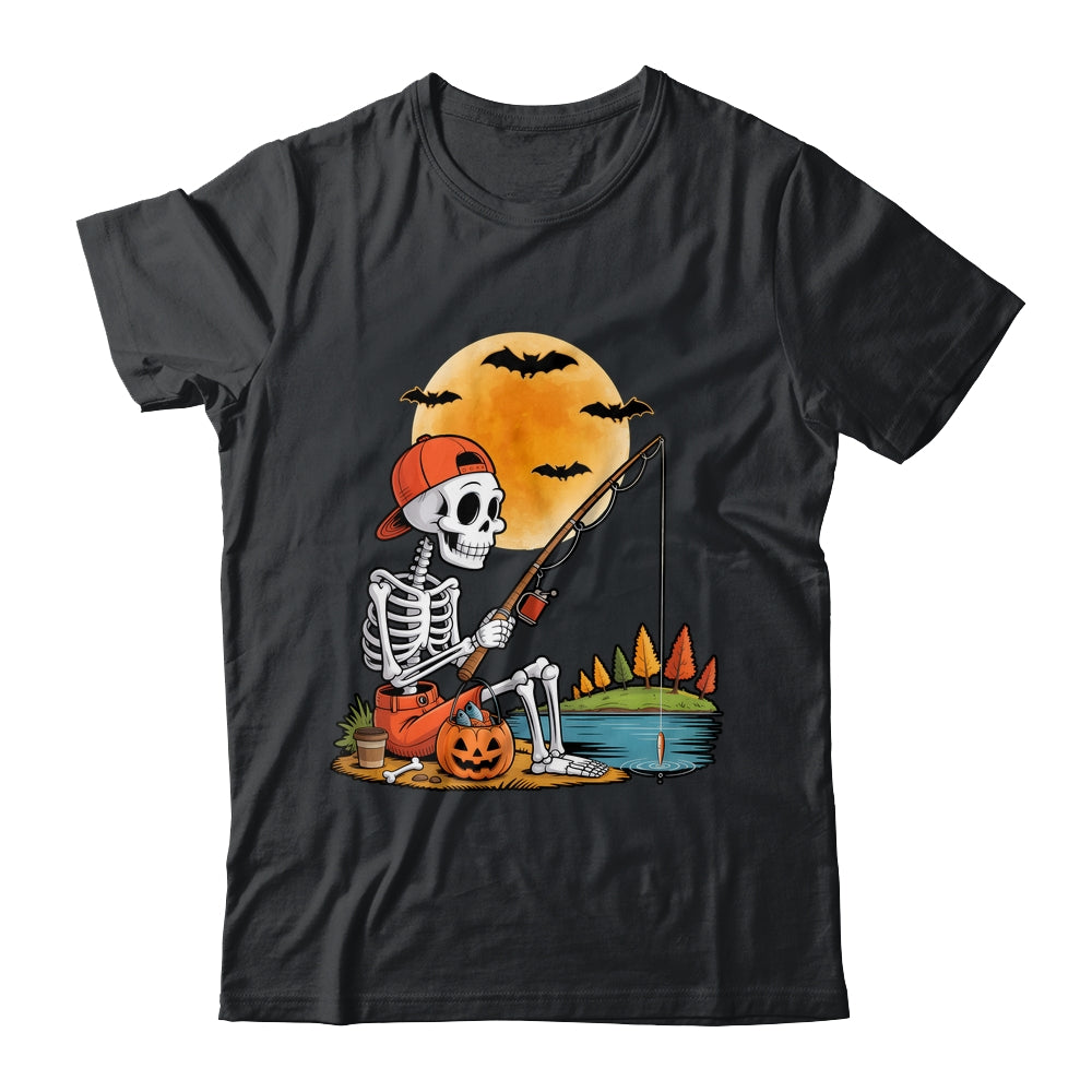 Skeleton Fishing Halloween Costume Funny Fishing Boys Kids Shirt & Hoodie | teecentury