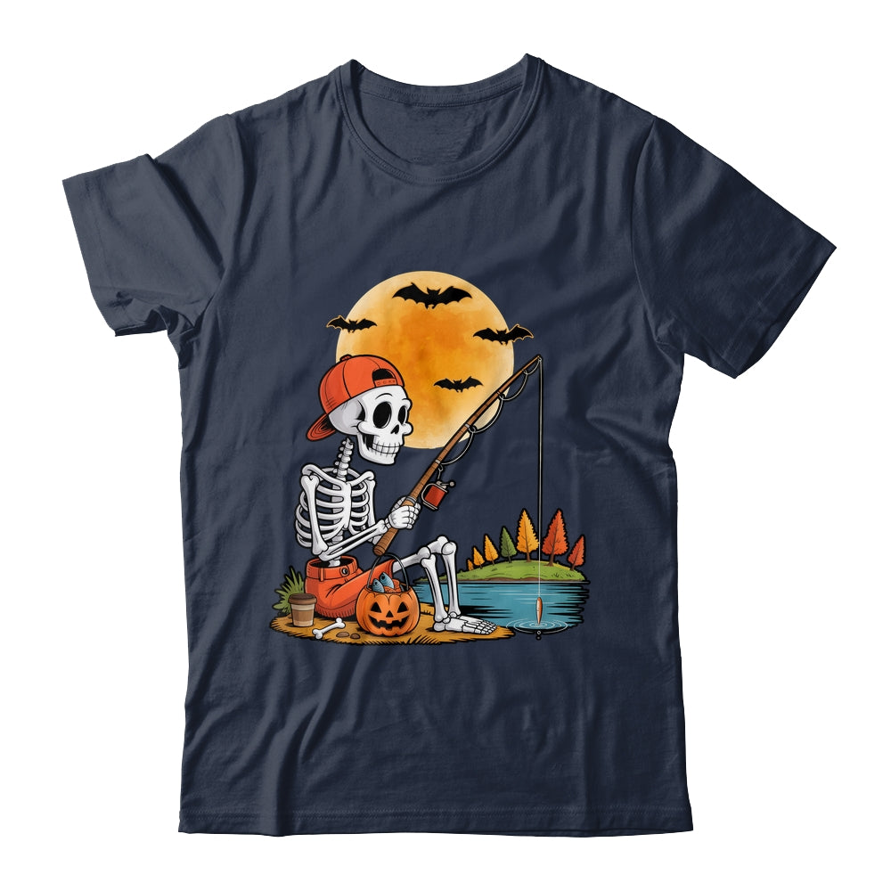 Skeleton Fishing Halloween Costume Funny Fishing Boys Kids Shirt & Hoodie | teecentury