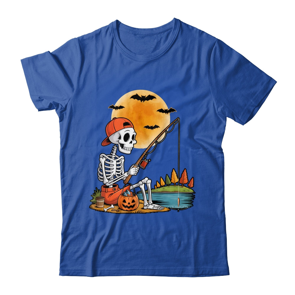 Skeleton Fishing Halloween Costume Funny Fishing Boys Kids Shirt & Hoodie | teecentury
