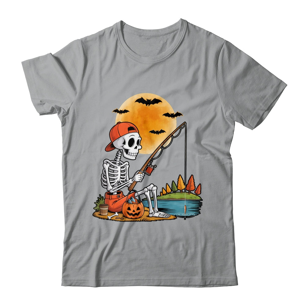 Skeleton Fishing Halloween Costume Funny Fishing Boys Kids Shirt & Hoodie | teecentury