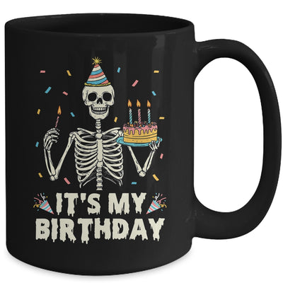 Skeleton It's My Birthday Party Happy Halloween Birthday Mug | teecentury