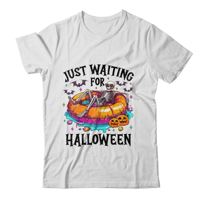 Skeleton Just Waiting For Halloween Spooky Season Funny Shirt & Sweatshirt | teecentury