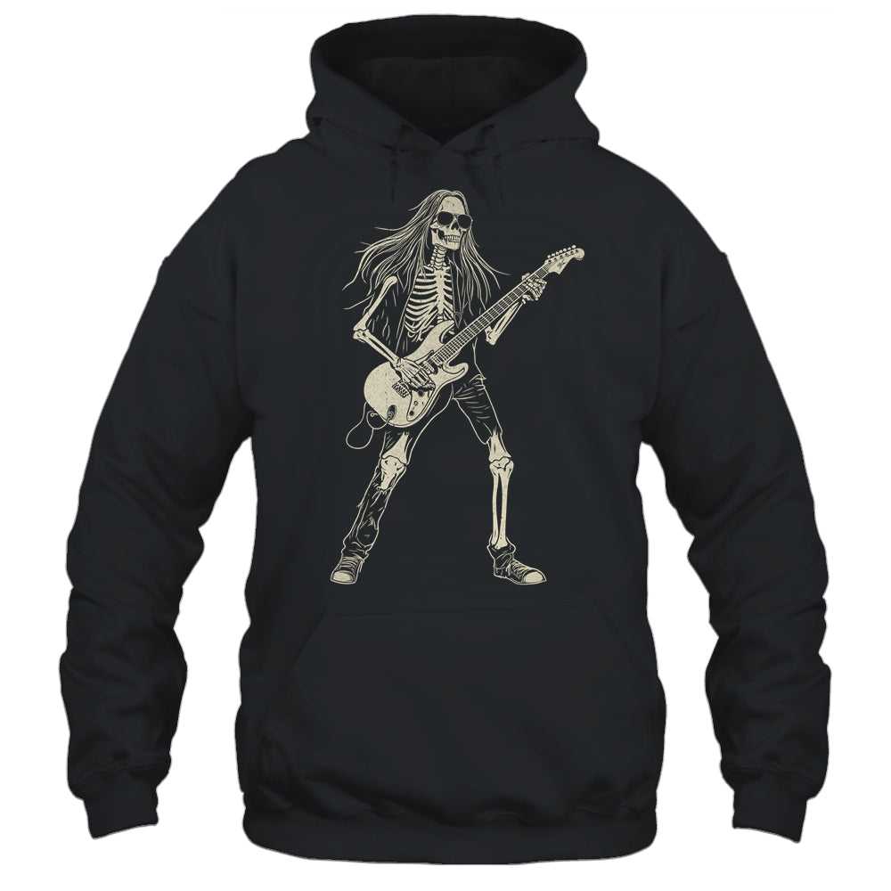 Skeleton Playing Guitar Graphic Rock And Roll Band Rock On Shirt & Hoodie | teecentury