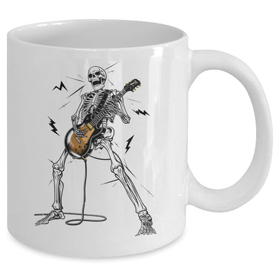 Skeleton Playing Guitar Rock And Roll Graphic Band Mug | teecentury